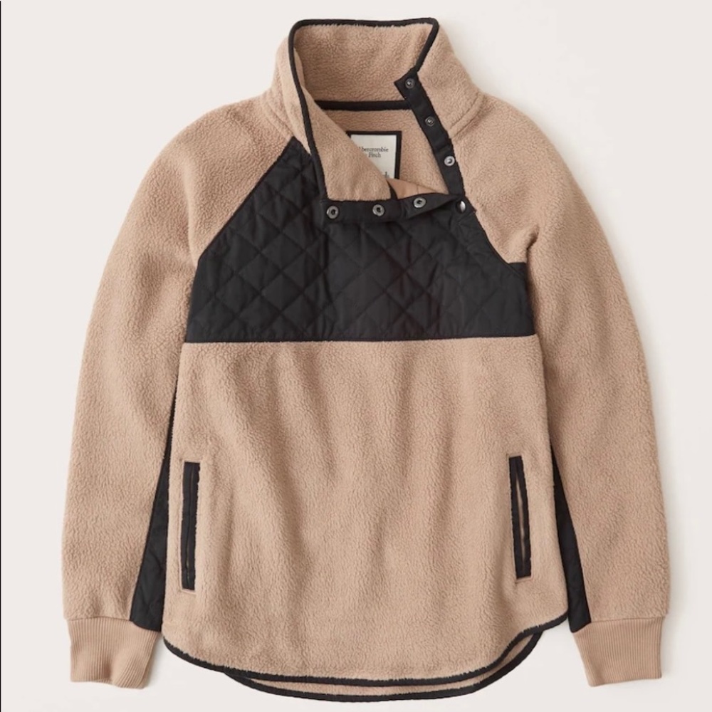 Asymmetrical Snap Up Fleece - Abercrombie & Fitch
